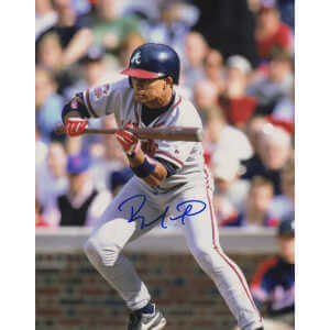 Rafael Furcal Signed Braves Gray Jersey Bunting Action 8x10 Photo