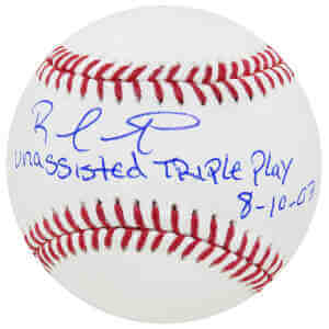 Rafael Furcal Signed Rawlings Official MLB Baseball w/Unassisted Triple Play 8/10/03