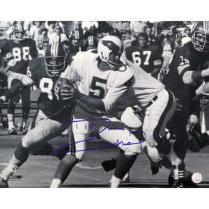 Roman Gabriel Signed Philadelphia Eagles B&W Action 16x20 Photo