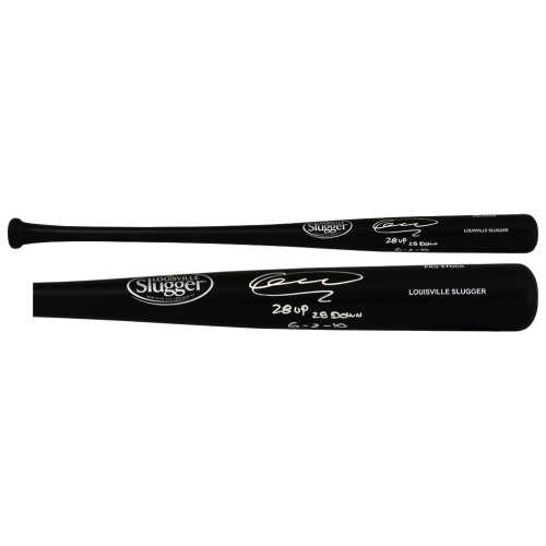 Armando Galarraga Signed Louisville Slugger Pro Stock Black Baseball Bat w/28 Up 28 Down - Image 2
