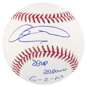 Armando Galarraga Signed Rawlings Official MLB Baseball w/28 Up 28 Down 6-2-10