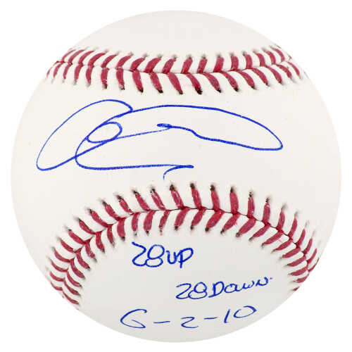 Armando Galarraga Signed Rawlings Official MLB Baseball w/28 Up 28 Down 6-2-10