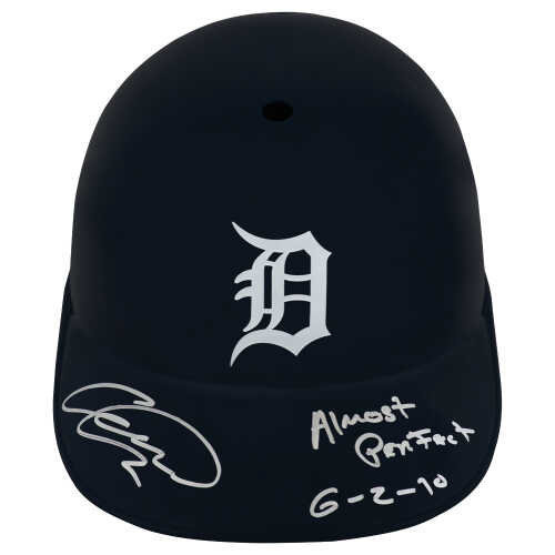 Armando Galarraga Signed Detroit Tigers Souvenir Replica Batting Helmet w/Almost Perfect 6-2-10