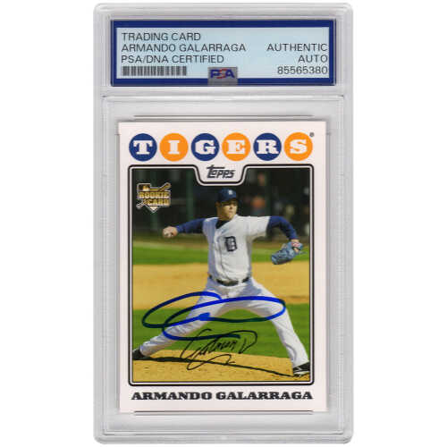 Armando Galarraga Signed Detroit Tigers 2008 Topps Update Rookie Baseball Card #UH153 - (PSA Encapsulated)