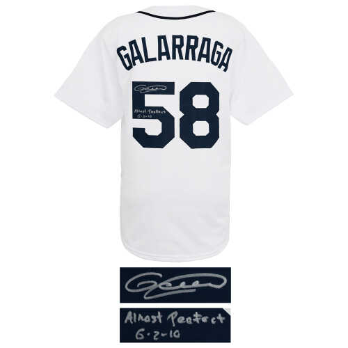 Armando Galarraga Signed White Custom Baseball Jersey w/Almost Perfect 6-2-10 - Image 2
