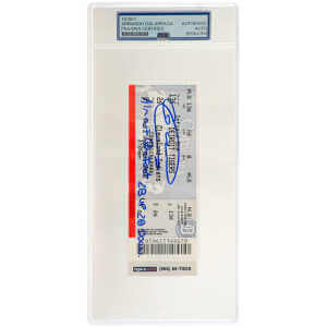 Armando Galarraga Signed Detroit Tigers vs Cleveland June 2, 2010 Game Ticket w/Insc - (PSA Encapsulated)