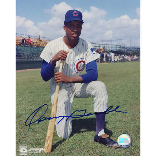 Oscar Gamble Signed Chicago Cubs Kneel Pose With Bat 8x10 Photo