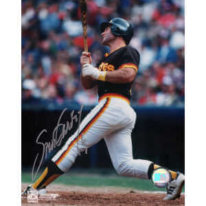 Steve Garvey Signed San Diego Padres Swinging 8x10 Photo - (In Silver)