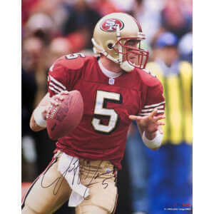 Jeff Garcia Signed San Francisco 49ers Red Jersey Passing 16x20 Photo