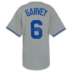 Steve Garvey Signed Grey Custom Baseball Jersey