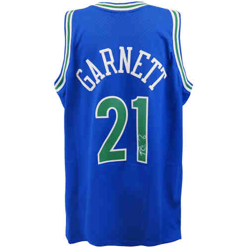 Kevin Garnett Signed Minnesota Timberwolves 1995 Throwback M&N Blue NBA Swingman Jersey