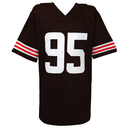 Myles Garrett Signed Brown Custom Football Jersey (Beckett) - Image 3