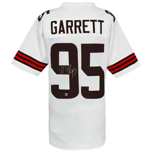Myles Garrett Signed White Custom Football Jersey - (Beckett)