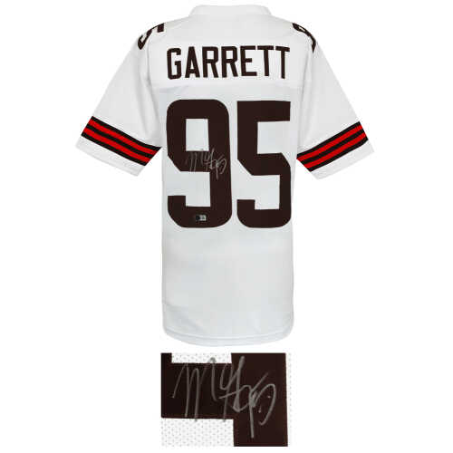 Myles Garrett Signed White Custom Football Jersey - (Beckett) - Image 2