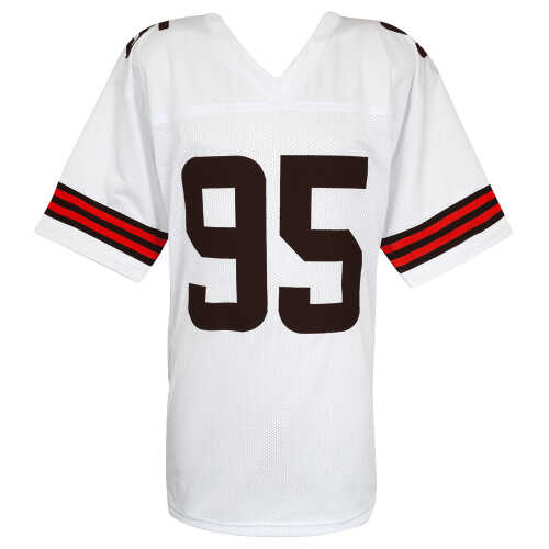 Myles Garrett Signed White Custom Football Jersey - (Beckett) - Image 3