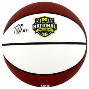 Roddy Gayle Jr. Signed Michigan Wolverines 2026 National Champions White Logo Basketball