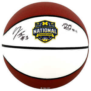 Trey McKenney & Roddy Gayle Jr. Dual Signed Michigan Wolverines 2026 National Champions White Logo Basketball