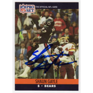 Shaun Gayle Signed Chicago Bears 1990 Pro-Set Rookie Football Trading Card #450