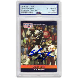 Shaun Gayle Signed Chicago Bears 1990 Pro-Set Rookie Football Trading Card #450 &ndash; (PSA Encapsulated)