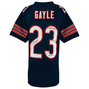 Shaun Gayle Signed Navy Custom Football Jersey w/3-Inscriptions