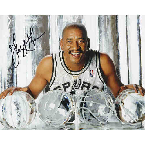George Gervin Signed San Antonio Spurs Iceman Pose 8x10 Photo