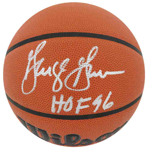 George Gervin Signed Wilson Indoor/Outdoor NBA Basketball w/HOF'96