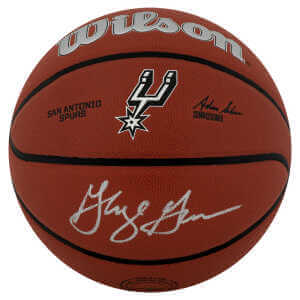 George Gervin Signed San Antonio Spurs Logo Wilson Alliance NBA Basketball