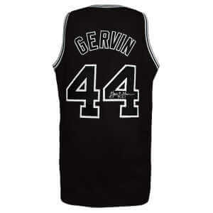 George Gervin Signed Black Throwback Custom Basketball Jersey
