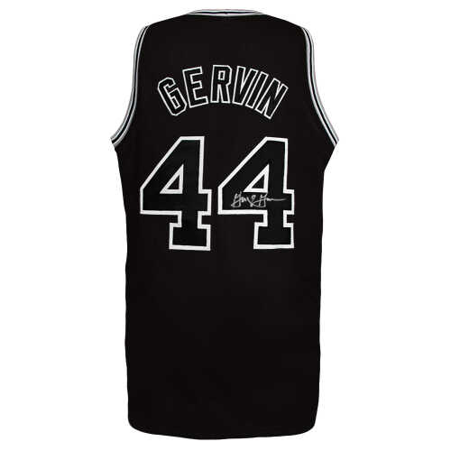 George Gervin Signed Black Throwback Custom Basketball Jersey