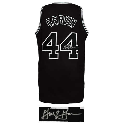 George Gervin Signed Black Throwback Custom Basketball Jersey - Image 2
