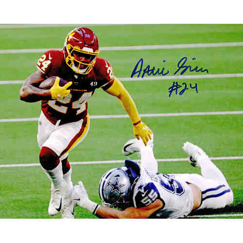 Antonio Gibson Signed Washington Football Team Action vs Cowboys 8x10 Photo