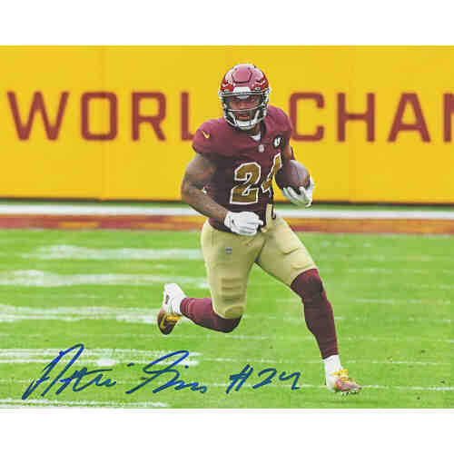 Antonio Gibson Signed Washington Football Team Running With Football Action 8x10 Photo