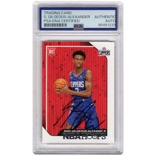 Shai Gilgeous Alexander Signed Clippers 2018-19 Panini NBA Hoops Rookie Basketball Card #262  (PSA Encapsulated)