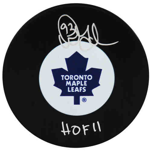 Doug Gilmour Signed Toronto Maple Leafs Logo Hockey Puck w/HOF'11