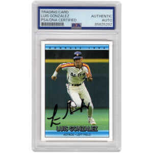 Luis Gonzalez Signed Baseball Trading Card (Various) – (PSA Encapsulated)