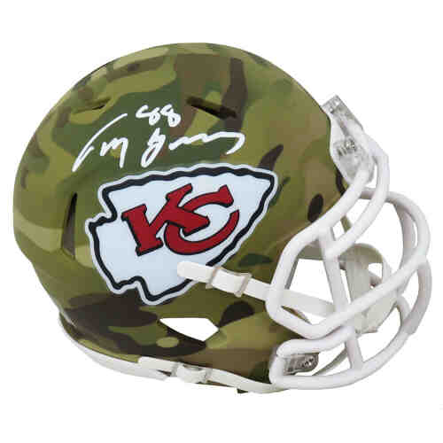 Tony Gonzalez Signed Kansas City Chiefs CAMO Riddell Speed Mini Helmet