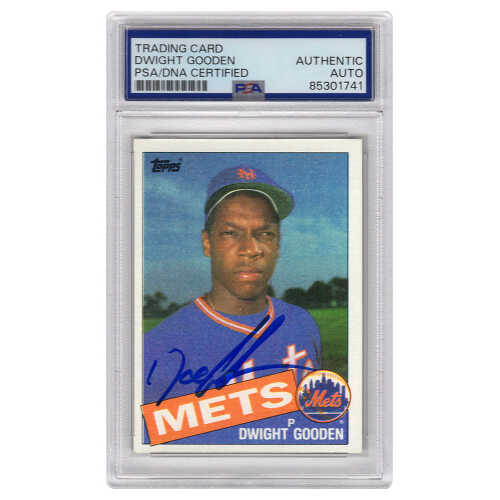 Dwight Gooden Signed NY Mets 1985 Topps Baseball Rookie Card #620 - (PSA Encapsulated)