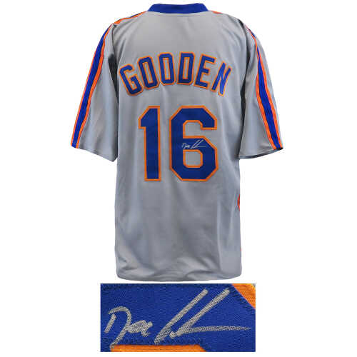 Dwight Gooden Signed Gray Custom Baseball Jersey - Image 2