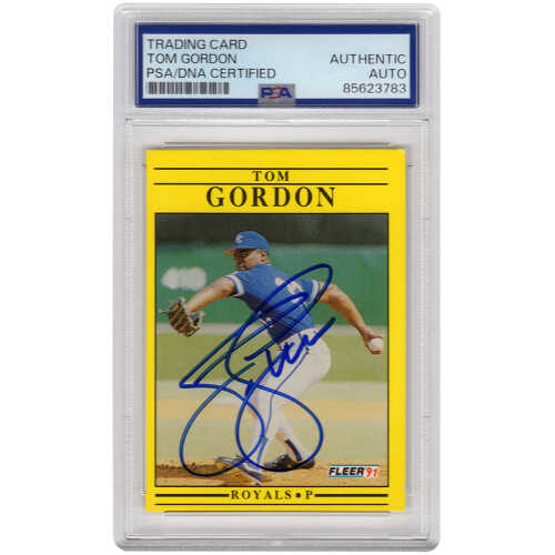 Tom Gordon Signed Royals Baseball Trading Card (Various) - (PSA Encapsulated)