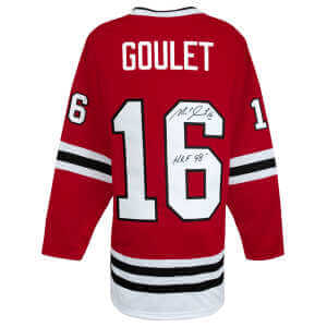 Michel Goulet Signed Red Custom Hockey Jersey w/HOF'98