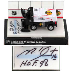 Michel Goulet Signed Chicago Blackhawks NHL Mini Zamboni w/HOF'98