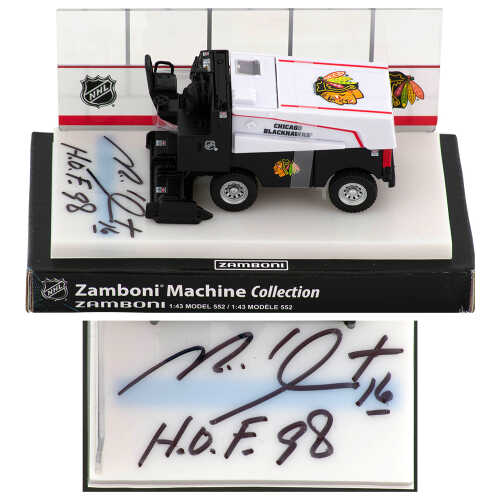 Michel Goulet Signed Chicago Blackhawks NHL Mini Zamboni w/HOF'98