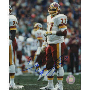 Darryl Grant Signed Washington Football Team White Jersey 8x10 Photo