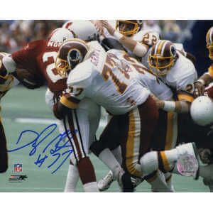 Darryl Grant Signed Washington Football Team Tackle Action 8x10 Photo