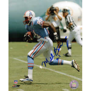 Mel Gray Signed Houston Oilers Blue Jersey Action 8x10 Photo