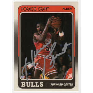 Horace Grant Signed Chicago Bulls 1988 Fleer Rookie Basketball Card #16 &ndash; (In Silver)