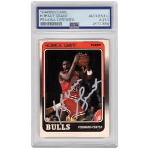 Horace Grant Signed Chicago Bulls 1988 Fleer Rookie Basketball Card #16 (In Silver) &ndash; (PSA Encapsulated)