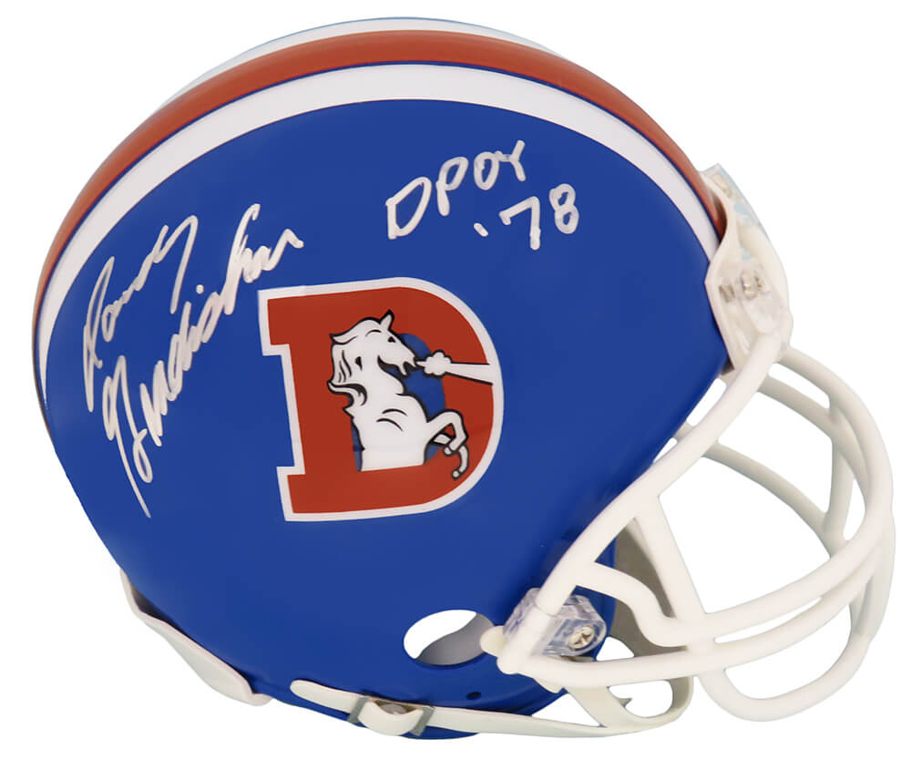 Randy Gradishar Signed Denver Broncos Throwback 'D Logo' Riddell Full Size  Speed Helmet w/DPOY'78 