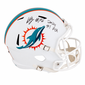 Kenneth Grant Signed Miami Dolphins Riddell Full Size Speed Replica Helmet w/2025 #1 Pick
