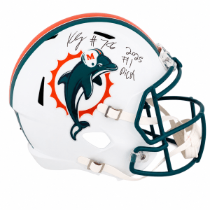 Kenneth Grant Signed Miami Dolphins (1997-2012 Style) Riddell Full Size Speed Replica Helmet w/2025 #1 Pick